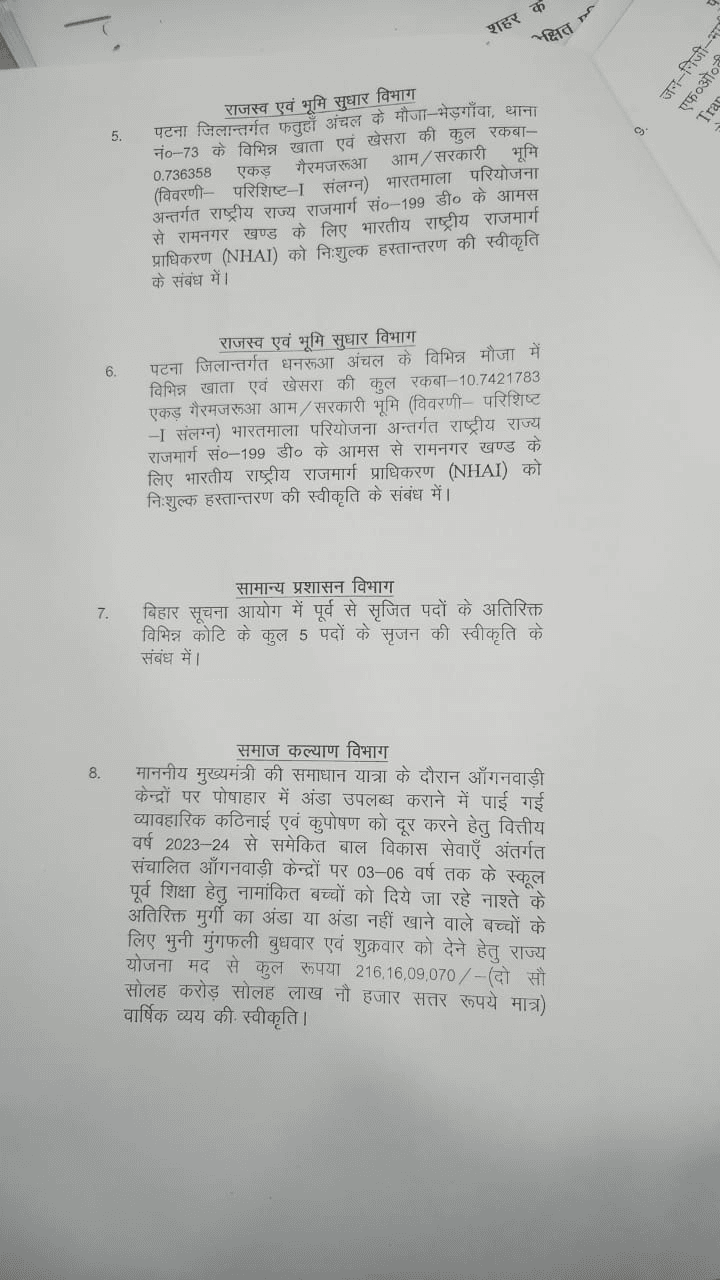 नीतीश कैबिनेट की बैठक में 35 एजेंडों पर लगी मुहर, जनहित में सरकार ने लिया बड़ा फैसला