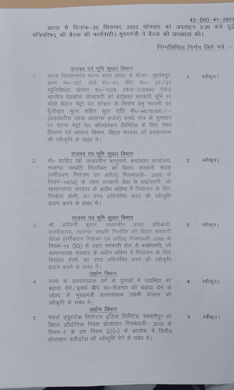 10 एजेंडों पर लगी मुहर, जनता के हित में लिया बड़ा फैसला