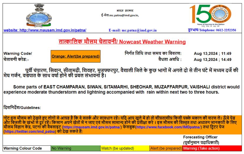 अगले 2 से 3 घंटे में इन जिलों में होगी मूसलाधार बारिश, मौसम विभाग का ऑरेंज अलर्ट जारी, घर से बाहर नहीं निकलने की चेतावनी