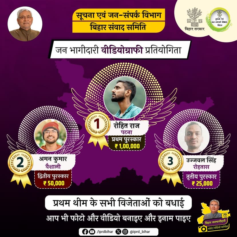 CM नीतीश ने सभी विजेताओं को दी बधाई, पहला थीम था सुशासन के कार्यक्रम