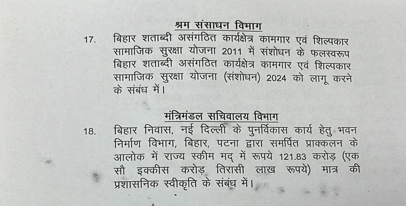 नीतीश कैबिनेट की बैठक में 18 एजेंडों पर लगी मुहर, सरकार ने लिया बड़ा फैसला