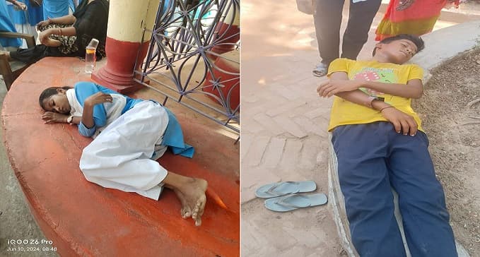 प्रचंड गर्मी से कई विद्यालयों के छात्र हुए बेहोश, छात्रा की नाक से बहने लगा खून, कई अस्पताल में भर्ती